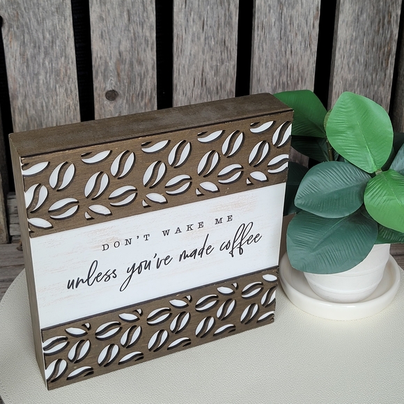Hobby Lobby Coffee-Themed & Coffee Bean Design Decorative Box Quote - Picture 2 of 6